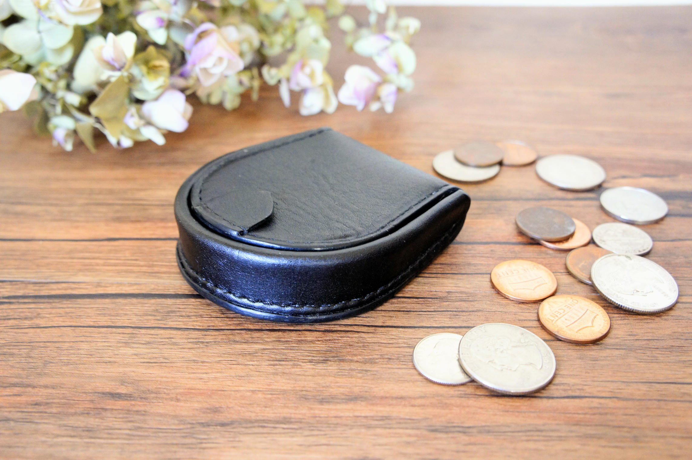 【馬蹄型コインケース】駒合わせ縫い｜小銭入れ｜本革｜手縫い仕立て｜大人の革小物｜ギフト対応│送料無料