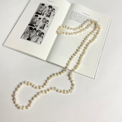 贅沢な淡水パール120粒♡超ロングパールネックレス 120cm:ナチュラル