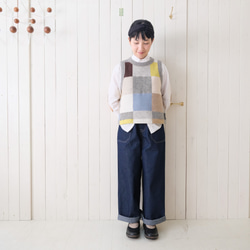 reversible wool knit patchwork vest 第6張的照片