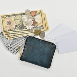 馬皮雙折錢包，帶防盜功能，緊湊型商務迷你錢包，駝色 JAW008 第3張的照片