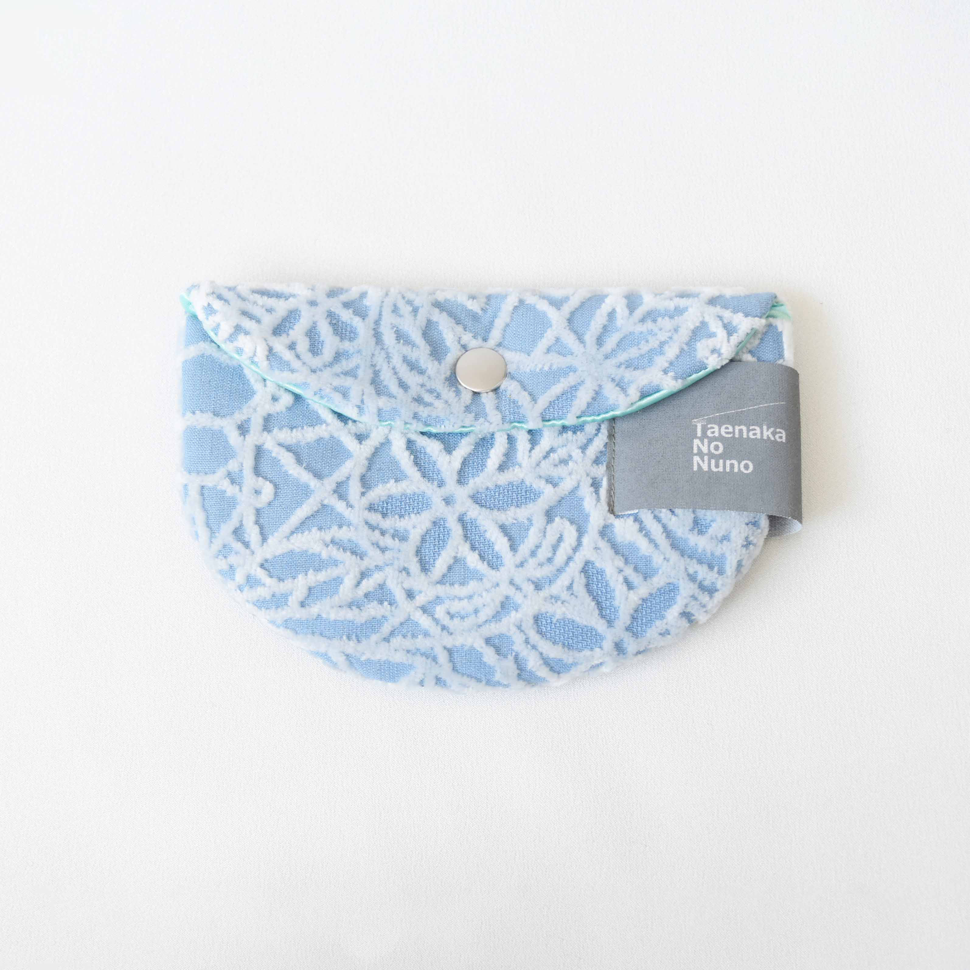 半円ポーチ　クリスタル（ブルー）リネンシリーズ