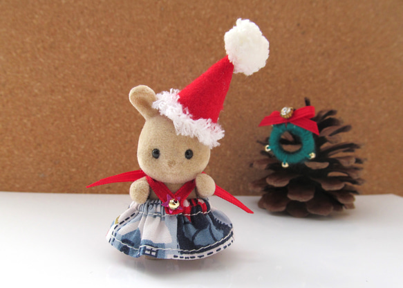 ＊ハンドメイド＊シルバニア＊うさぎ＊赤ちゃん＊クリスマス＊帽子＊ 1枚目の画像