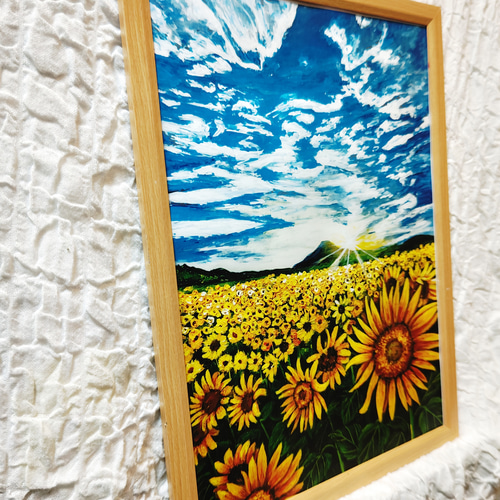 Amazon.co.jp: 絵画 太陽の下のひまわり畑インテリア 絵画 魅力