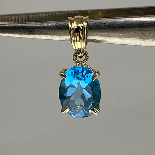 手数料安い k18YG AU750 18金 天然ロンドンブルートパーズ 1.34ct アクセサリー
