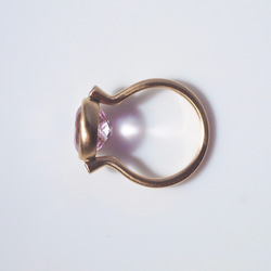 [限量庫存]紫鋰輝石橢圓形戒指貓腿仿古風格鑽石 [K18/K10] 九月誕生石 第5張的照片