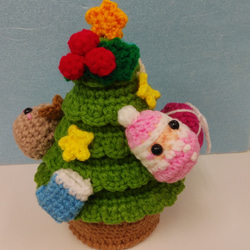 ☆節分飾り♪一本角の青鬼ベビー＆恵方巻＆柊鰯♪♪あみぐるみ