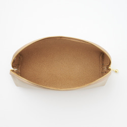 【日本製 全11色】本革マルチケース 化粧道具、コスメ、ペン筆記用具、眼鏡、メガネ、小銭など etc シャンパンゴールド 2枚目の画像