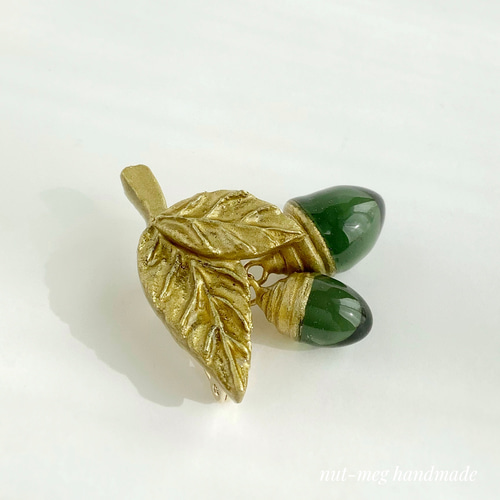 Paul Sargent 24Kプレート どんぐりのブローチ Paul Sargent 24K