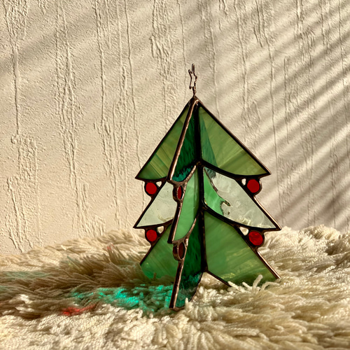 ステンドグラスのクリスマスツリー【受注制作】 クリスマスツリー