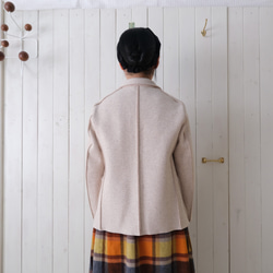 wool knit cut-off jacket * ecru * 第9張的照片