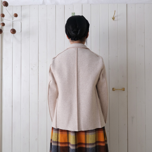 wool knit cut-off jacket * ecru * 第9張的照片