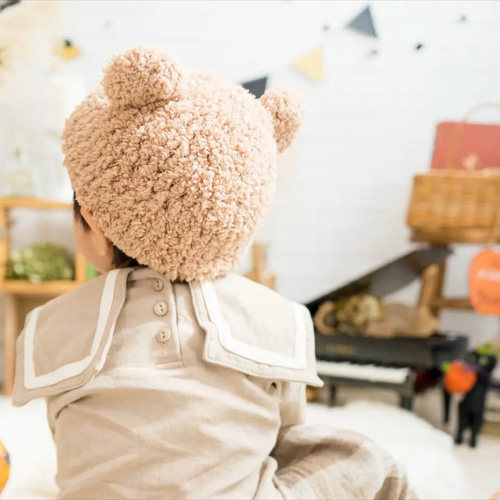 be teddybear cap ふわふわ くまさん帽子 帽子(ベビー・キッズ be teddybear cap ふわふわ くまさん帽子 帽子(ベビー・キッズ