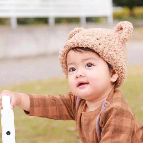 be teddybear cap ふわふわ くまさん帽子 帽子(ベビー・キッズ 