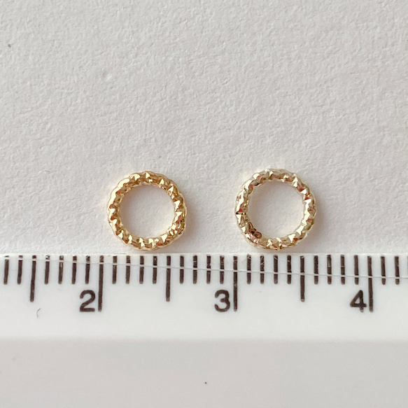 【14kgf】クローズ　ツイスト　マルカン　6mm   10個　ピアス　金具　パーツ　アレルギー対応　ゴールド　丸カン 2枚目の画像