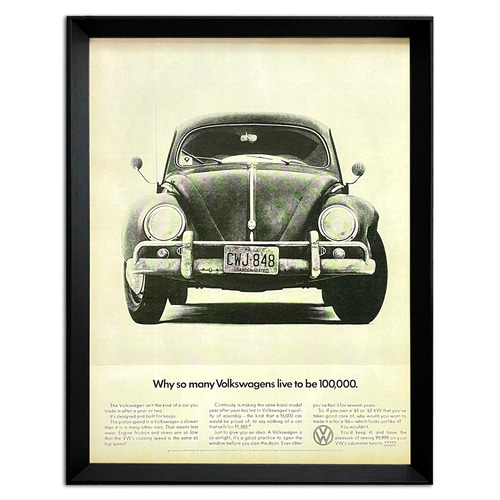 フォルクスワーゲン 1960年代 アメリカ雑誌 ビンテージ 広告 額付