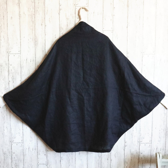 【 豊富な５色展開！３WAY】リネンの羽織りボレロ　ストール❣️フォーマル　和装　生成り・黒・チャコール・紺　 13枚目の画像