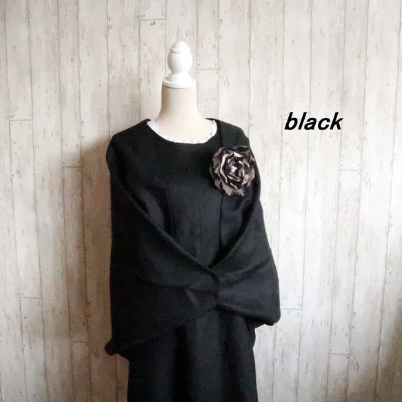 【 豊富な５色展開！３WAY】リネンの羽織りボレロ　ストール❣️フォーマル　和装　生成り・黒・チャコール・紺　 10枚目の画像