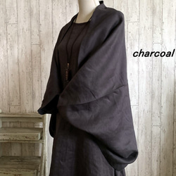 【 豊富な５色展開！３WAY】リネンの羽織りボレロ　ストール❣️フォーマル　和装　生成り・黒・チャコール・紺　 4枚目の画像