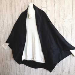 【 豊富な５色展開！３WAY】リネンの羽織りボレロ　ストール❣️フォーマル　和装　生成り・黒・チャコール・紺　 12枚目の画像