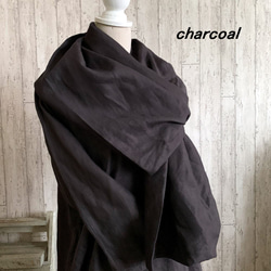 【 豊富な５色展開！３WAY】リネンの羽織りボレロ　ストール❣️フォーマル　和装　生成り・黒・チャコール・紺　 5枚目の画像