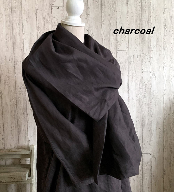 【 豊富な５色展開！３WAY】リネンの羽織りボレロ　ストール❣️フォーマル　和装　生成り・黒・チャコール・紺　 5枚目の画像