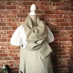 【 豊富な５色展開！３WAY】リネンの羽織りボレロ　ストール❣️フォーマル　和装　生成り・黒・チャコール・紺　 9枚目の画像