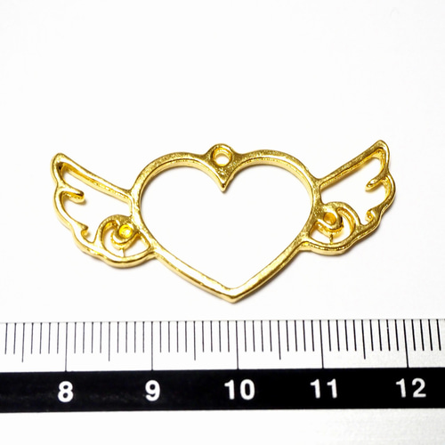 4個 レジン枠 40×19mm ゴールド ハート 心 空枠 レジン アクセサリー 