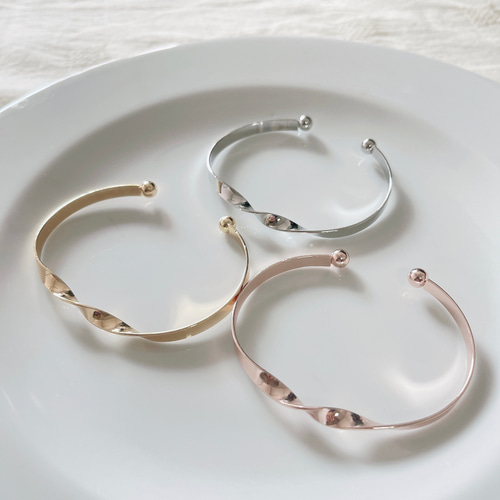 ブレスレット バングル シンプル 土台 ねじれ 1個 バングル・リスト