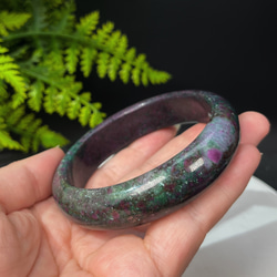 Natural Brazilian Ruby Zoisite Bangle 63MM 6枚目の画像