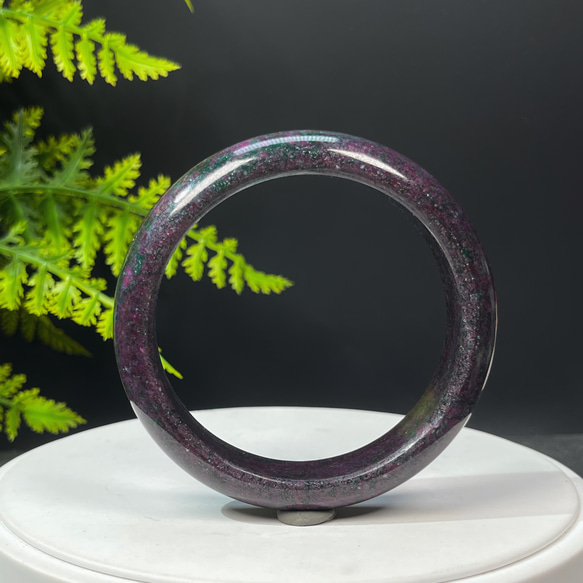 Natural Brazilian Ruby Zoisite Bangle 63MM 3枚目の画像