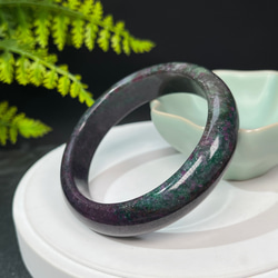 Natural Brazilian Ruby Zoisite Bangle 63MM 5枚目の画像