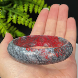 Natural Cinnabar Raw Ore Bangle 62MM 7枚目の画像