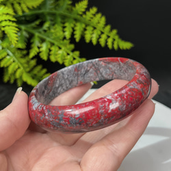 Natural Cinnabar Raw Ore Bangle 62MM 6枚目の画像