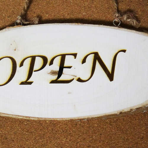 OPEN・CLOSED】目を引く開店・閉店看板 表札・ネームプレート らくがき