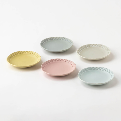マットカラー市松プレートセット M5枚 皿/プレート/パステル/取り皿