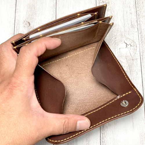 特別セール】本革 二つ折り財布/レザー ギャルソンウォレット 二つ折り