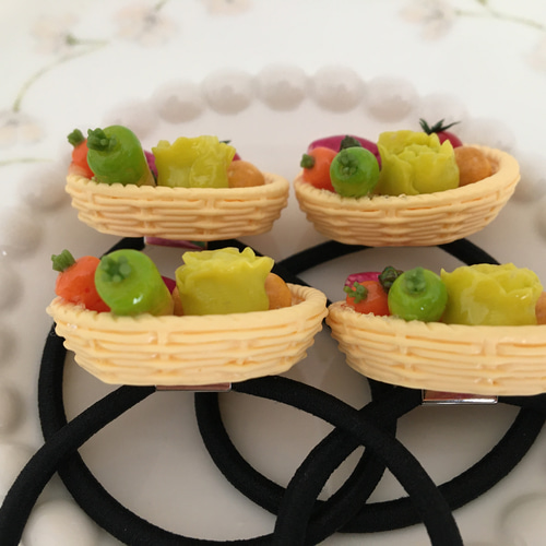7種の野菜達のヘアゴム♡カゴ ヘアゴム tiruru 通販｜Creema(クリーマ 