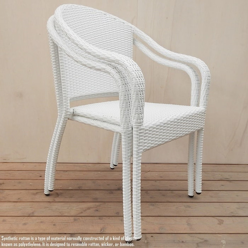 シンセティックラタンチェア Tanggo ホワイト 白 防水 スタッキング