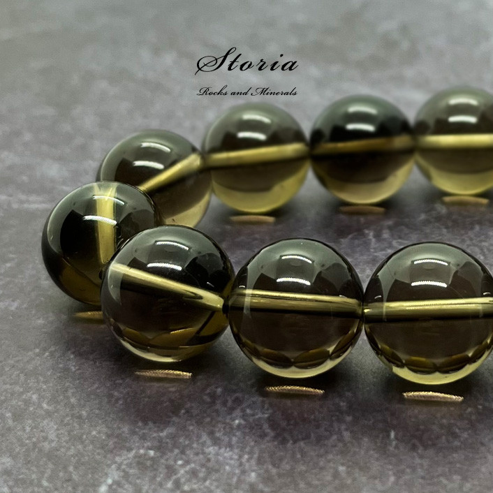 18mm スモーキークォーツ（煙水晶）ブレスレット【ミナスジェライス産】