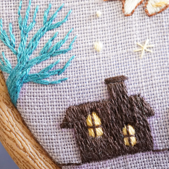 [刺繍キット]ハロウィンネコ②Halloween night 魔法使いネコ 手刺繍飾り 16枚目の画像