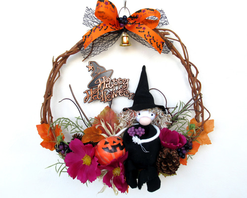 ハロウィン リース Trick or Treat 新作 ハロウィンリース・ホラーハウス・玄関リース・人気・一点