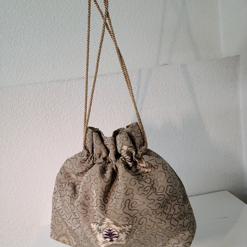 369 帯リメイク　緑の2wayミニバッグ 371番におまとめ出品しています 369 帯リメイク 緑の2wayミニ