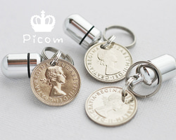 迷子札★モニター価格★幸運の6ペンスコインカプセル★Picom