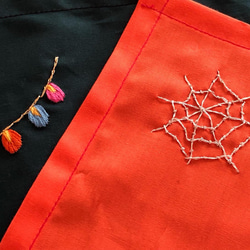 Hさまオーダー☆刺繍ランチクロス2枚セット、ハロウィン 2枚目の画像