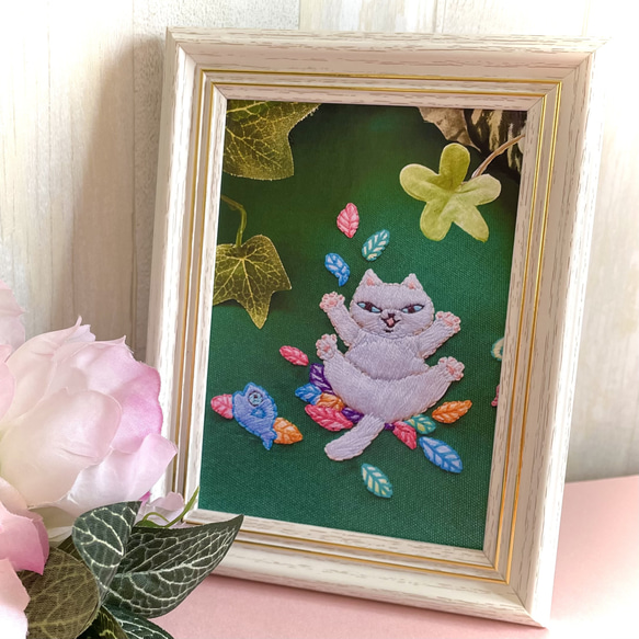 刺繍絵画 猫 | adventure-guides.co.jp