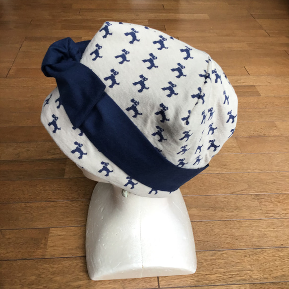 ✨再販4✨ターバン帽子　ニット　テリア　ダルベージュ 3枚目の画像