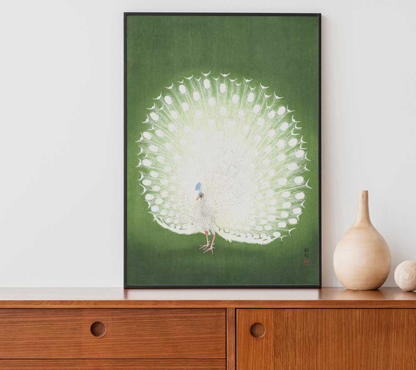 小原古邨、孔雀、鳥、日本画、和モダン、応用が利く和柄ポスター、色々  