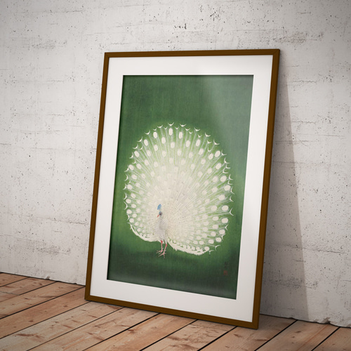 小原古邨、孔雀、鳥、日本画、和モダン、応用が利く和柄ポスター、色々