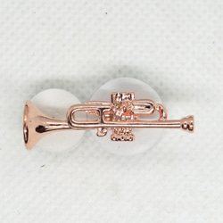 飛鳥庵 ピンズ 楽器 トランペット ピンクゴールド ブローチ 飛鳥庵