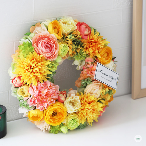 ビタミンカラーローズのリース(直径約27cm) リース sarasa style